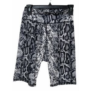 SOCIALITE Snake Skin Print Biker Shorts black